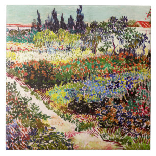 Van Gogh Flowering Garden At Arles Floral Fine Art Tile