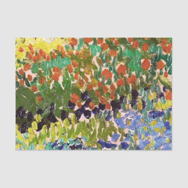 Van Gogh Flowering Garden At Arles Floral Fine Art Tissue Paper (Front)