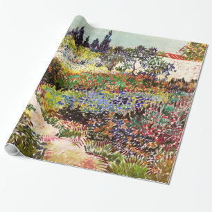 Van Gogh Flowering Garden At Arles Floral Fine Art Wrapping Paper
