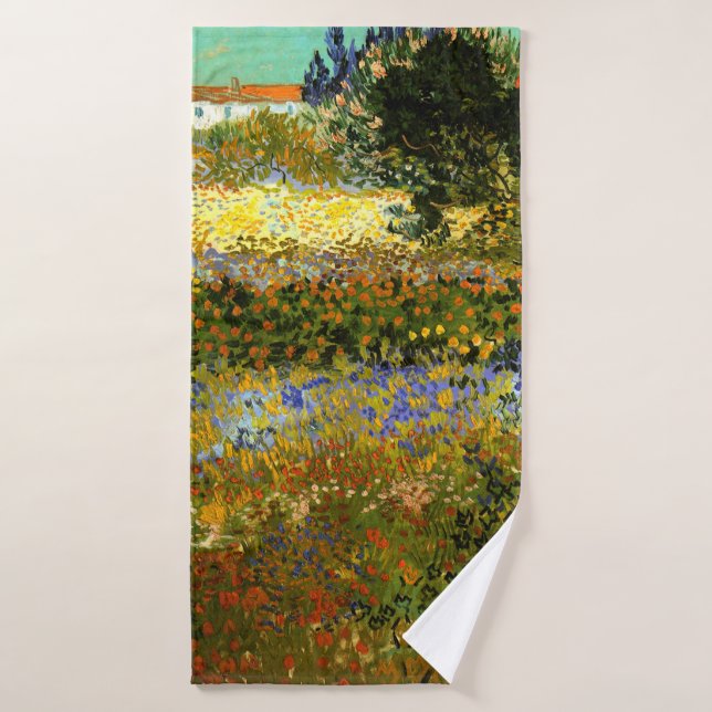 Van Gogh - Flowering Garden, Impressionism Bath Towel (Bath Towel)