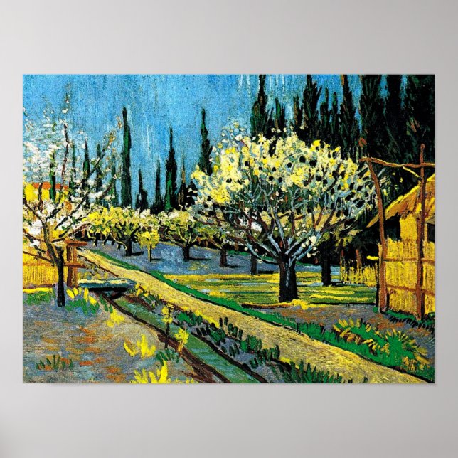 van gogh - Flowering Orchard Poster (Front)