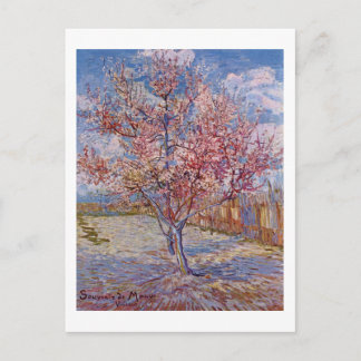 Van Gogh | Flowering Peach Tree | New Address Announcement Postcard