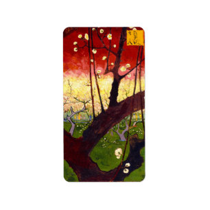 Van Gogh Flowering Plum Tree After Hiroshige Label