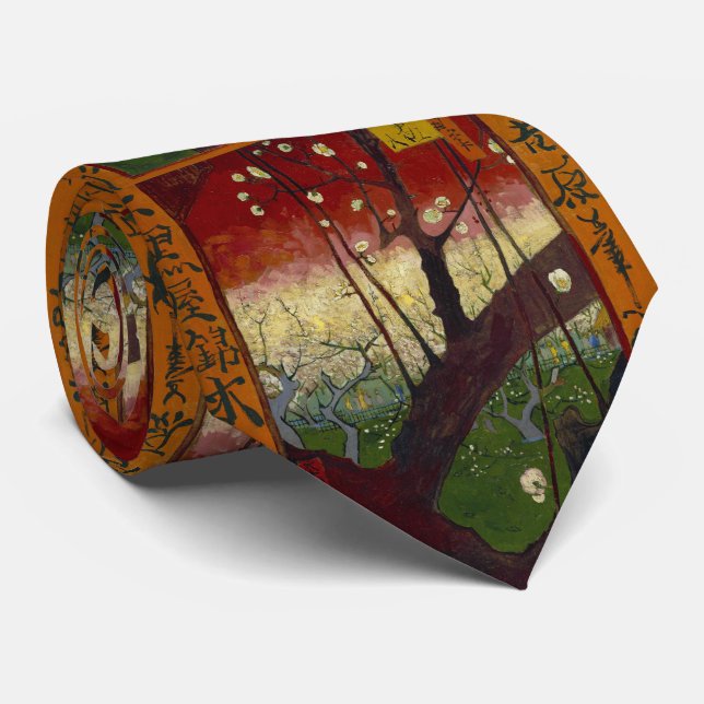 Van Gogh Flowering Plum Tree Tie (Rolled)