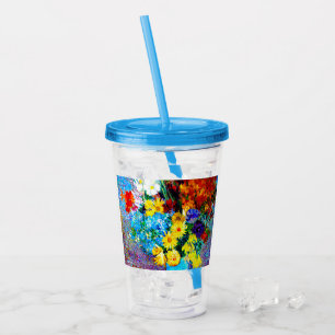 Van Gogh Flowers in a Blue Vase Acrylic Tumbler