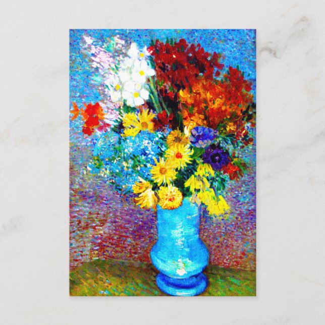 Van Gogh Flowers in a Blue Vase Enclosure Card (Front)