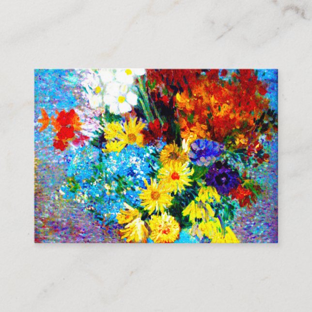 Van Gogh Flowers in a Blue Vase Enclosure Card (Front)
