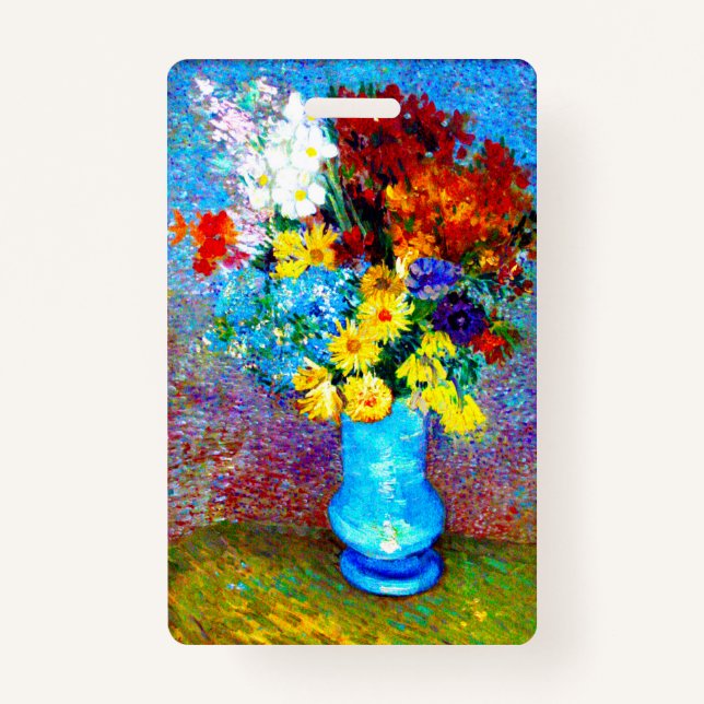 Van Gogh Flowers in a Blue Vase ID Badge (Front)