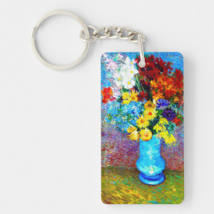 Van Gogh Flowers in a Blue Vase Key Ring