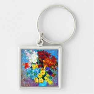 Van Gogh Flowers in a Blue Vase Key Ring