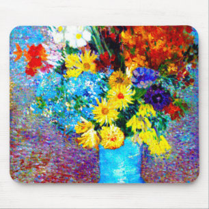 Van Gogh Flowers in a Blue Vase Mouse Mat