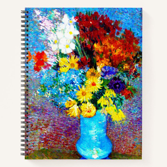 Van Gogh Flowers in a Blue Vase Notebook (Front)