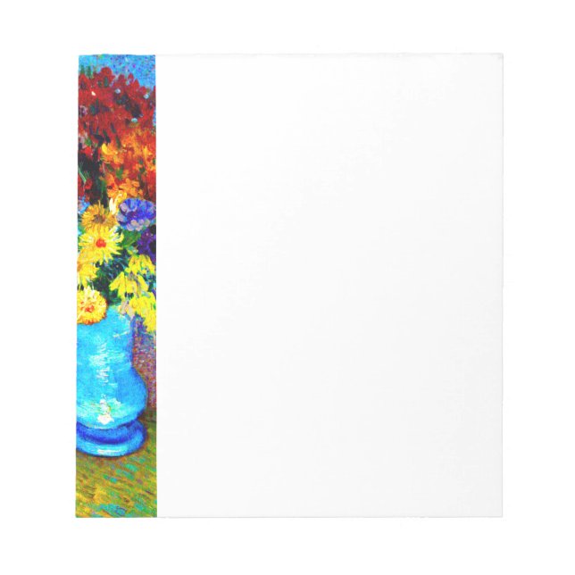 Van Gogh Flowers in a Blue Vase Notepad (Front)