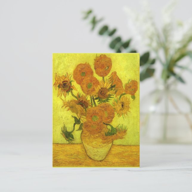 Van Gogh - Fourteen Sunflowers, Postcard (Standing Front)