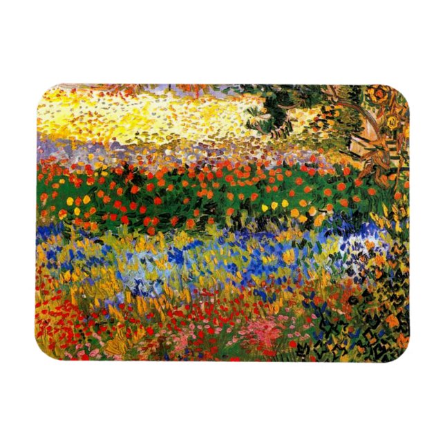 Van Gogh - Garden at Arles (aka Flowering Garden) Magnet (Horizontal)
