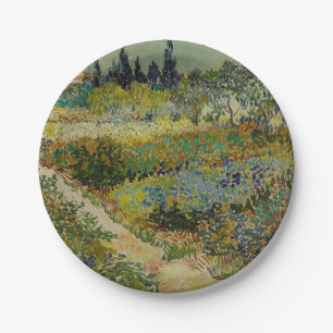 Van Gogh Garden at Arles Floral Impressionist Paper Plate