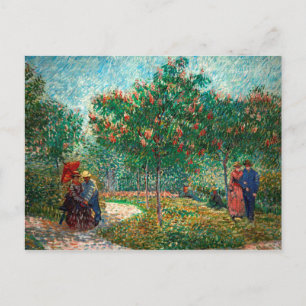 Van Gogh Garden in Montmartre with lovers Postcard