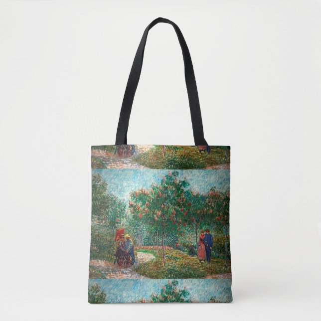 Van Gogh Garden in Montmartre with lovers Tote Bag (Front)
