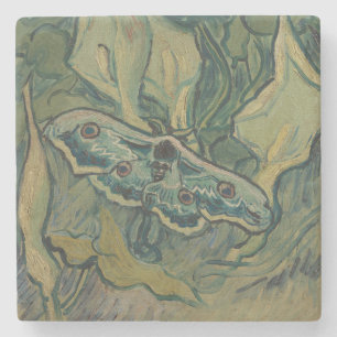 Van Gogh Giant Peacock Moth Vintage Nature ArtVan  Stone Coaster