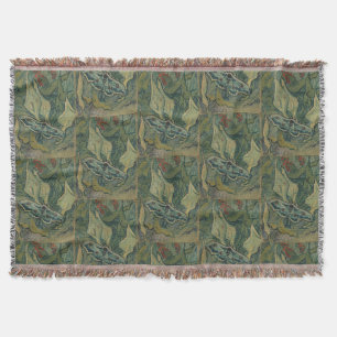 Van Gogh Giant Peacock Moth Vintage Nature ArtVan Throw Blanket