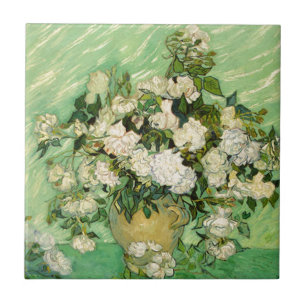 Van Gogh Gifts Still Life w/ Roses Impressionism Tile