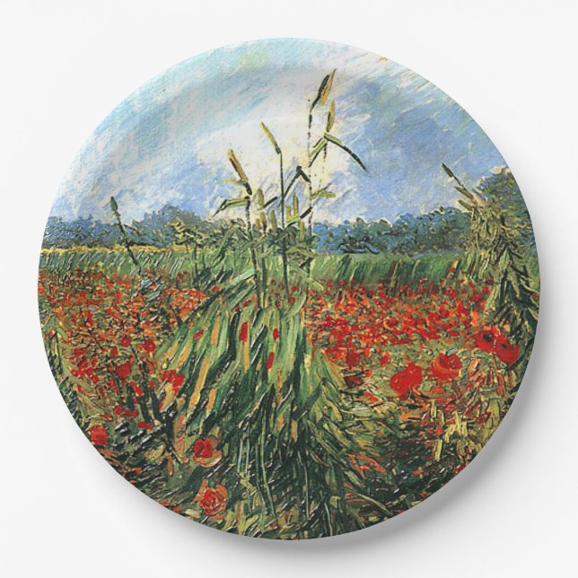 Van Gogh - Green Ears of Wheat Paper Plate (Front)