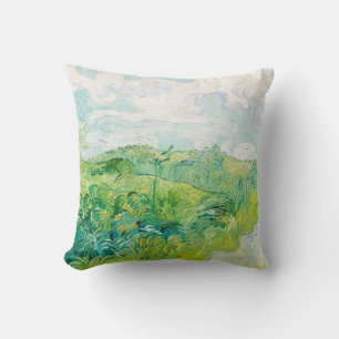 Van Gogh Green Wheat Fields Auvers. Impressionism Cushion