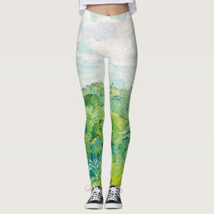 Van Gogh Green Wheat Fields Auvers. Impressionist Leggings