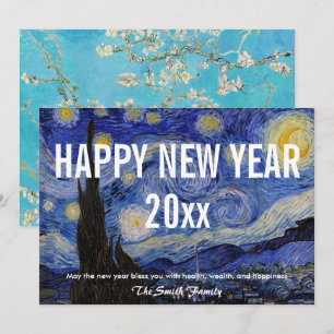 Van Gogh - Happy New Year with The Starry Night Holiday Card
