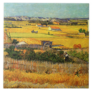 Van Gogh - Harvest at La Crau, Tile