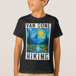 Van Gogh Hiking, Camping Mountains Nature, Funny H T-Shirt