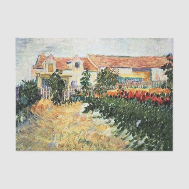 Van Gogh - House with Sunflowers Tissue Paper (Front)