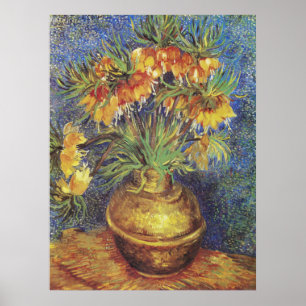 Van Gogh Imperial Fritillaries in Copper Vase Poster
