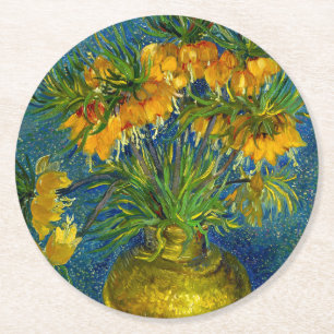 Van Gogh Imperial Fritillaries Round Paper Coaster