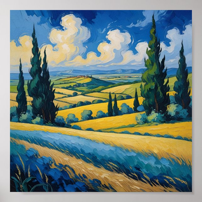 Van Gogh Inspired Landscape Poster (Front)