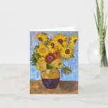 Van Gogh inspired sunflower note card<br><div class="desc">This card with an original painting inspired by Van Gogh features beautiful sunflowers in a vase with a blue and purple background. Send some cheer to your friends and family with this beautiful card.</div>