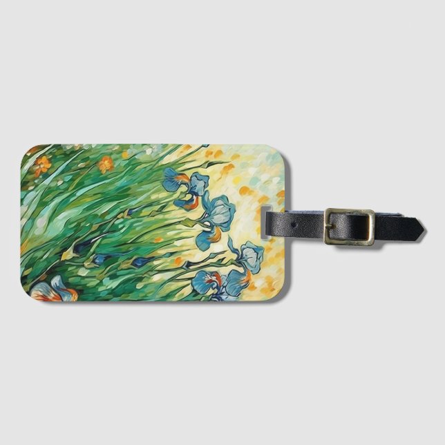 Van Gogh Inspired Wildflower Luggage Tag (Front Horizontal)