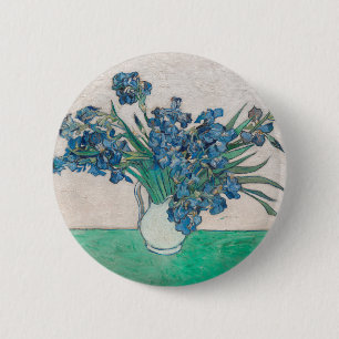 Van Gogh Iris Vase Painting Impressionism 6 Cm Round Badge