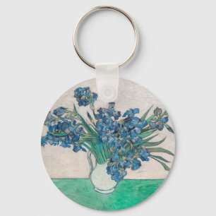 Van Gogh Iris Vase Painting Impressionism Key Ring