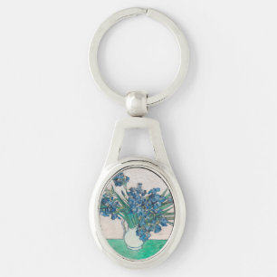 Van Gogh Iris Vase Painting Impressionism Key Ring
