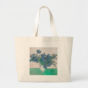 Van Gogh Iris Vase Painting Impressionism Large Tote Bag