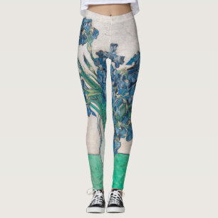 Van Gogh Iris Vase Painting Impressionism Leggings