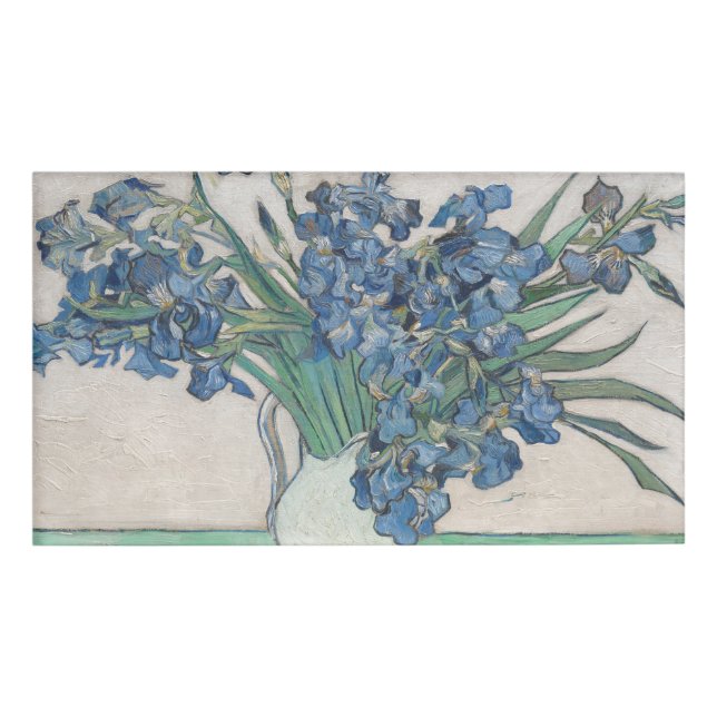 Van Gogh Iris Vase Painting Impressionism Name Tag (Front)