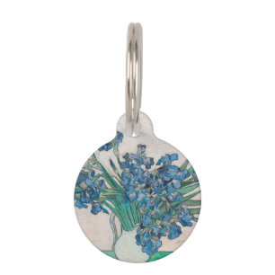 Van Gogh Iris Vase Painting Impressionism Pet Tag
