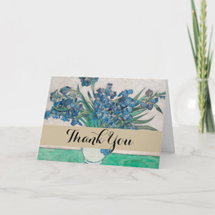 Van Gogh Iris Vase Painting Impressionism Thank You Card