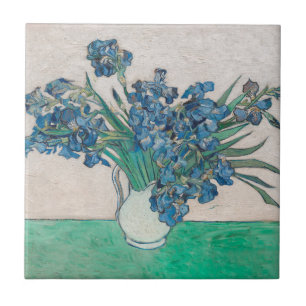 Van Gogh Iris Vase Painting Impressionism Tile