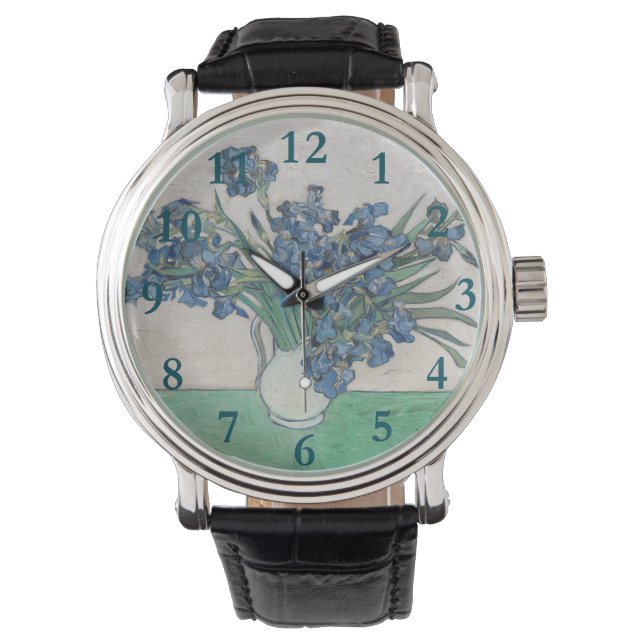 Van Gogh Iris Vase Painting Impressionism Watch (Front)