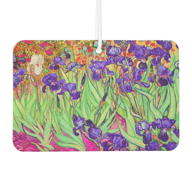 Van Gogh Irises at St. Remy,  Purple Car Air Freshener (Front)