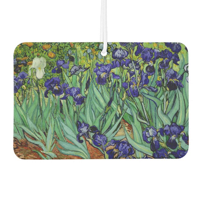 Van Gogh Irises at St. Remy,  Purple Car Air Freshener (Front)