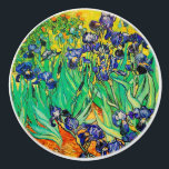 Van Gogh Irises at St. Remy,  Purple Ceramic Knob<br><div class="desc">Van Gogh Irises at St. Remy,  purple,  blue bearded iris</div>